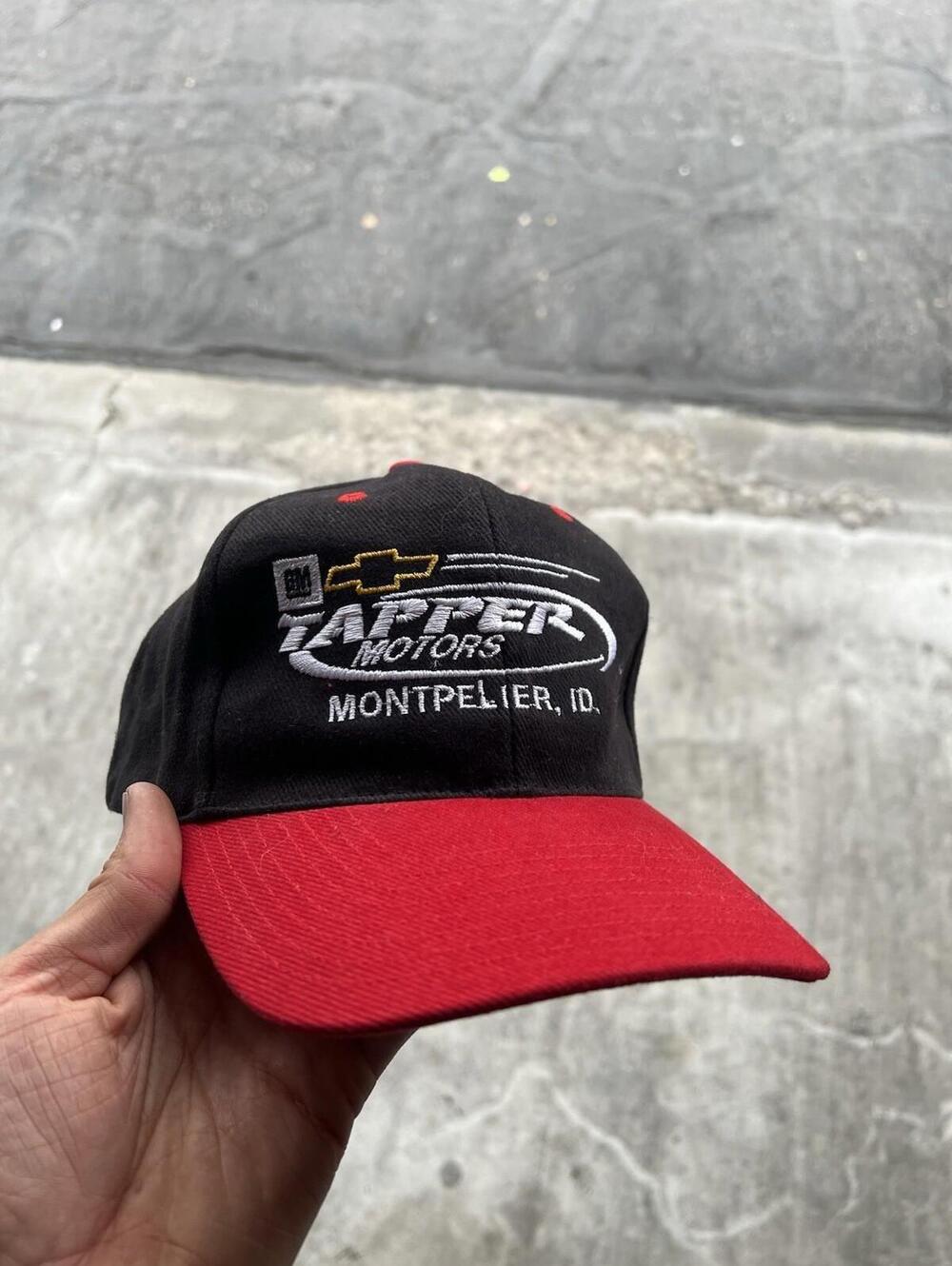 Vintage GM General Motors Hat Cap Strap Back Black 90s Chevy Idaho